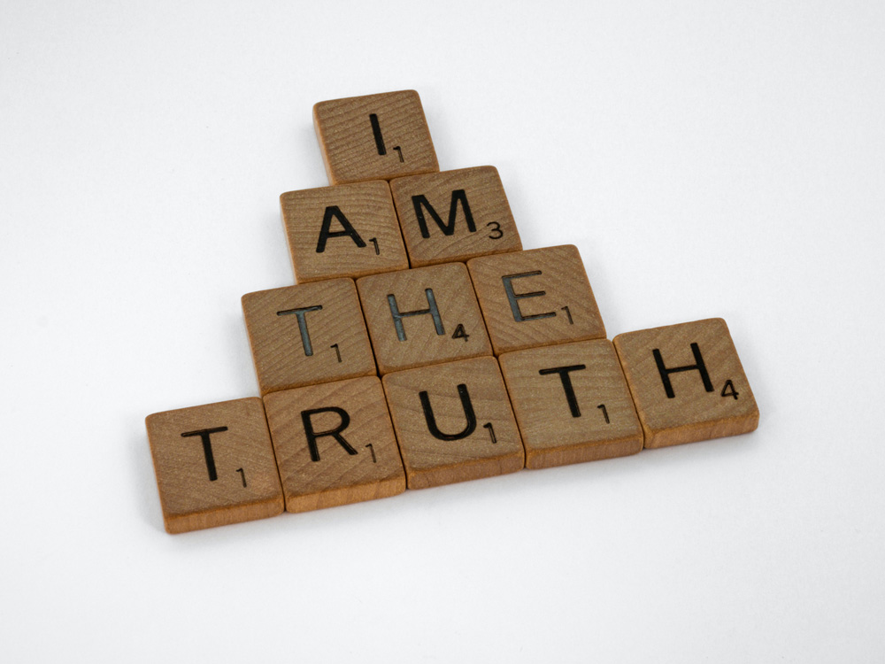 wood blocks with I AM THE TRUTH